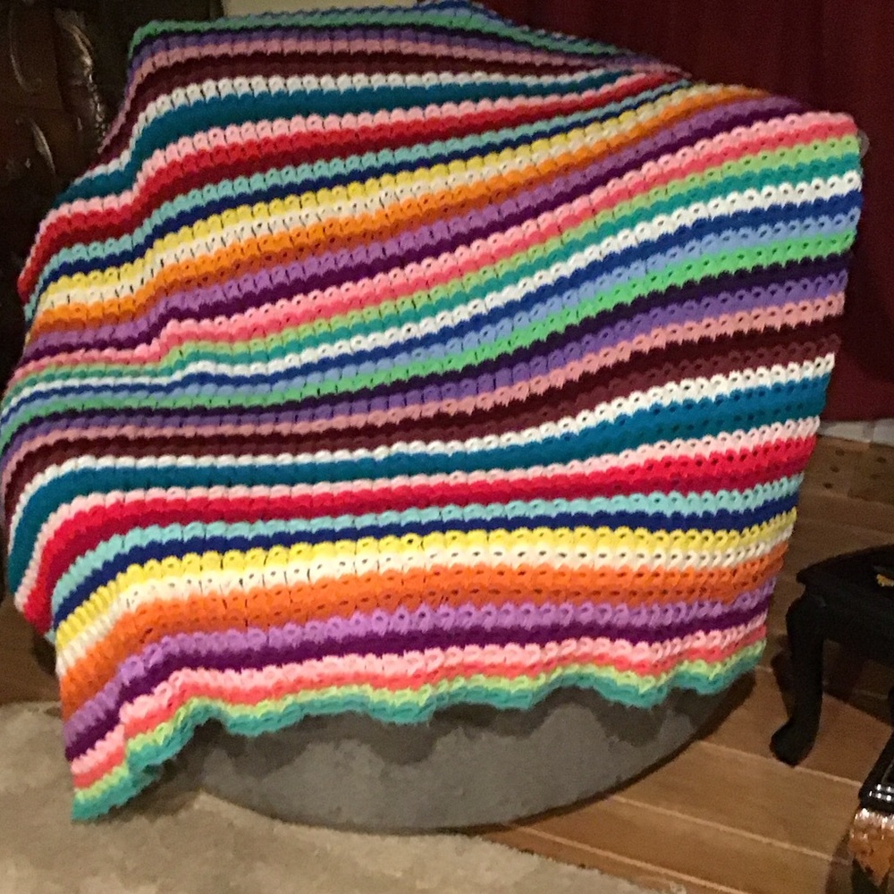 Colorful Striped Crochet Blanket